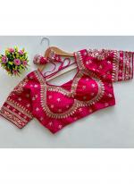 Vichitra Silk Hot Pink Wedding Wear Sequins Work Readymade Blouse